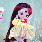 Dress - Sunny cherry - Online shop "Villi Tunes Doll"