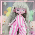 Jumpsuit - Summer - pink stripes - Online shop "Villi Tunes Doll"