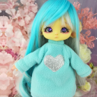 Hoodies- Blue and heart - For Mouse Mimi /Bunnycorn Lamoon - Online shop "Villi Tunes Doll"