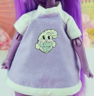 T-shirt - purple ^ LOVE YOU ^ - Online shop "Villi Tunes Doll"