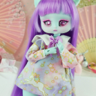 Dress - Purple unicorns  - Online shop "Villi Tunes Doll"