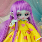 Dress - YELLOW & pink hearts - Online shop "Villi Tunes Doll"